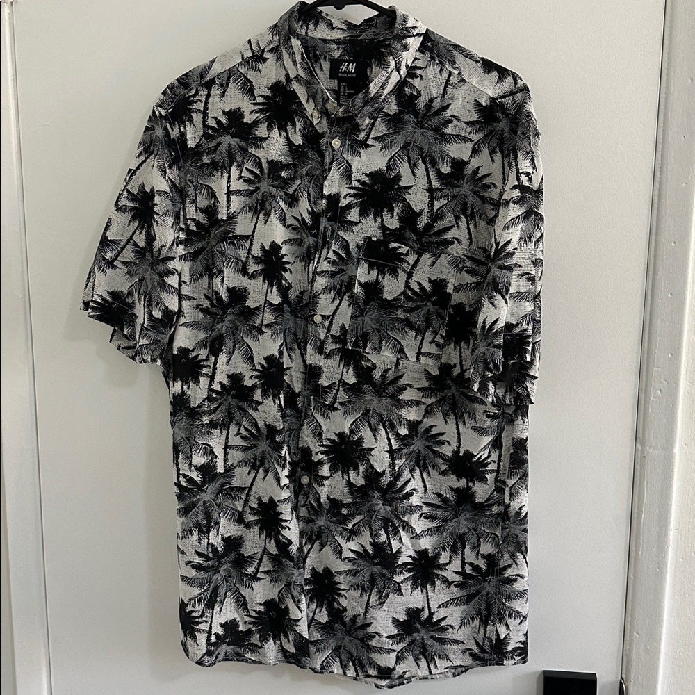 H&M Monochrome Palm Print Shirt